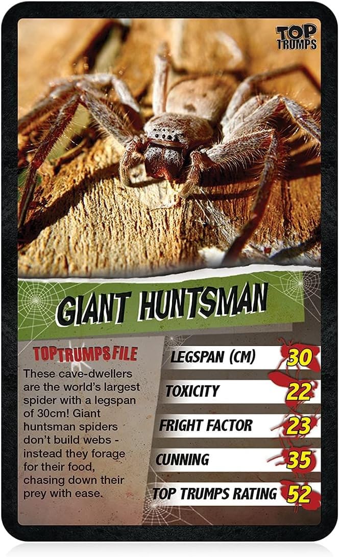 Top Trumps Spiders Card Game - Educational Fun for Ages 6+, Multicolor, Plastic, Model WM01602-EN1-6