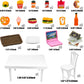 30 Pcs Miniature Food Drinks Laptop Computer Books Toys Dollhouse Miniature Furniture Plastic Table Fits Accessories Scale Dollhouse Playsets Girl Mini Drink Food Party
