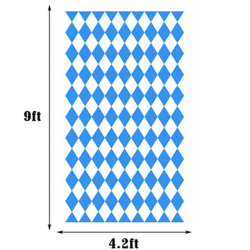 Iceyyyy 3 Pieces Oktoberfest Tablecover - 54 x 108 Oktoberfest Bavarian Flag Check Table Cloth Blue Diamonds Bavarian Tablecover
