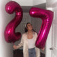 Hot Pink Number 0 Balloon 40 Inch, 0 Balloon Numberfor 10Th 20Th 30Th 40Th 50Th 60Th Birthday Decorations, Hot Pink Party Suppli
