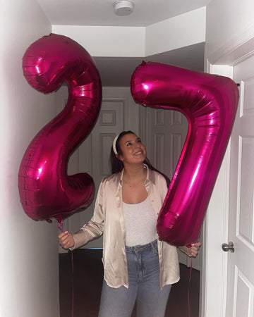 Hot Pink 7 Balloon, Number Balloons 40 Inch, 7Th Birthday Decorations For Girls Kids, Party Decoration For Women, Number 7 Ballo