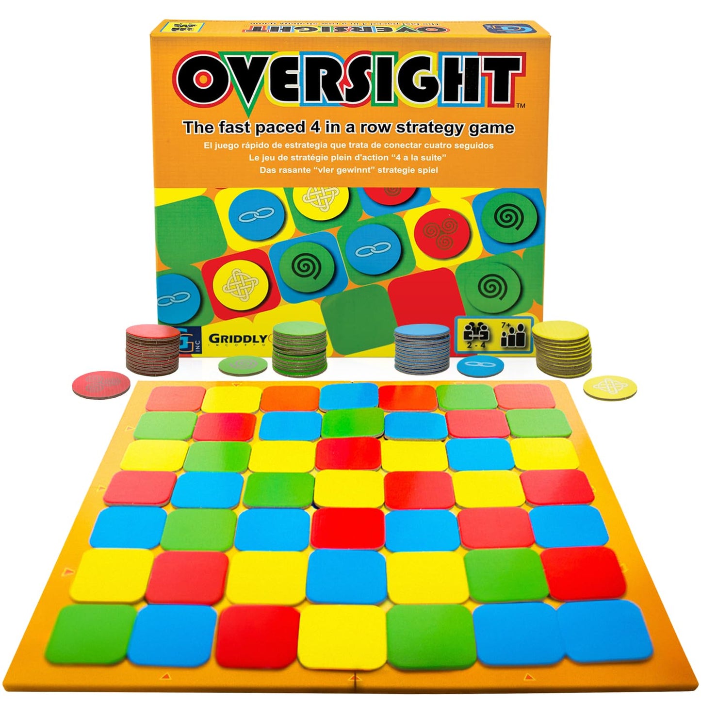Oversight: Fast Paced 4 In A Row Family Board Games, Kid Board Games, Strategy Board Games, Ages 8-12, Stem Learning, Educational Fun By Griddly Games Store