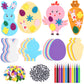 JULBEAR Easter Foam Crafts for Kids, 260 Pcs Foam Easter Foam Stickers Egg Rabbit Carrot Chick Arts and Crafts Kits, DIY Sticker