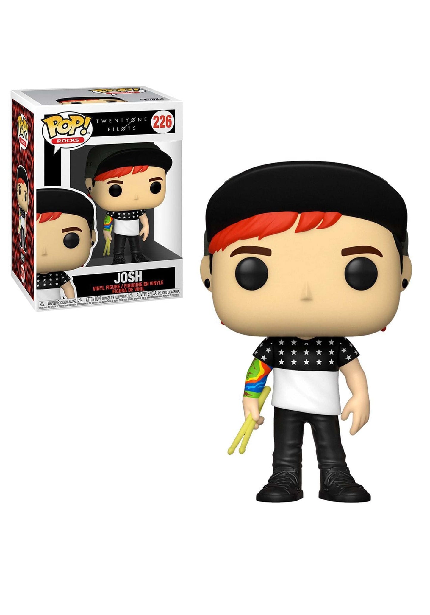 Funko Pop! Rocks Joshua Dun - Twenty One Pilots Stressed Out Vinyl Figure, Multicolor, Model 56730