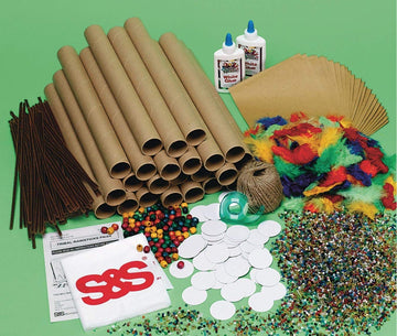 S&S Worldwide Tribal Rainsticks Craft Kit, DIY For Kids, Classroom, Camp, After School, Educational, Multicultural Craft, Native