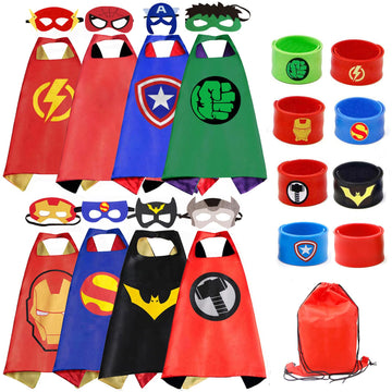 Riorand Superhero Capes For Kids,Superhero Costume For Boys Birthday Party Supplies,Christmas Halloween For 3-10 Year Old 8-Pack
