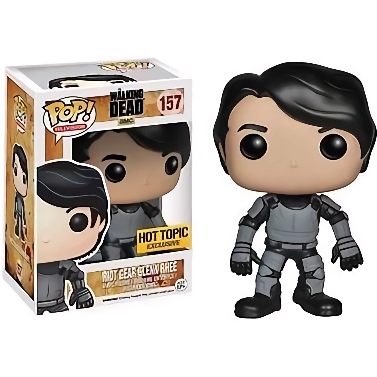 Funko Riot Gear Glenn Rhee (Hot Topic Exclusive): Walking Dead X Pop! Tv Vinyl Figure & 1 Pet Plastic Graphical Protector Bundle