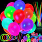 50 Pcs Uv Neon Balloons & 50 Pcs Glow Sticks & 50 Pcs Balloon Stick Holders For Glow In The Dark Birthday Decoration Wedding Glo