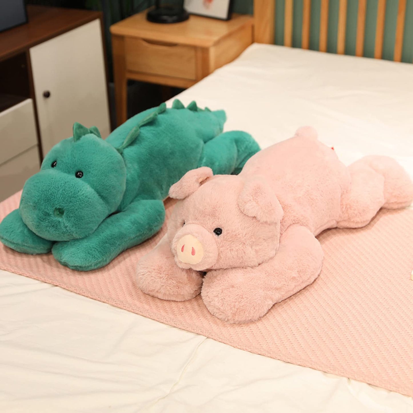 ronivia Weighted Dinosaur Plush Toy, 11.8" Green Stuffed Animal, Soft Plush Material, Model ronivia2558