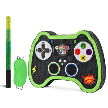 Wernnsai Video Game Controller Piñata - Game Party Supplies Piñata Bundle With Blindfold And Bat For Boys Kids Gaming Theme Birthday Party Game Carnival Activity Decorations (15.7' X 12.2' X 3.1')