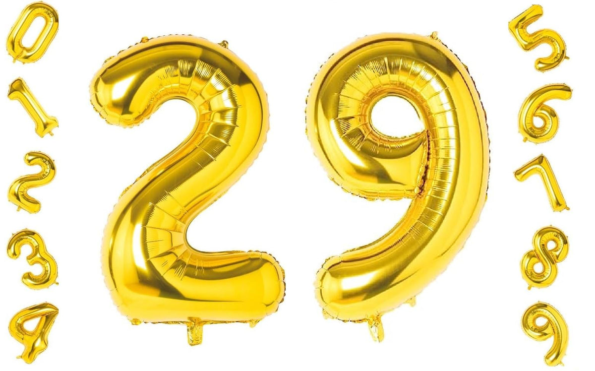 Shopping Time Golden Number Foil Balloons  (32 Inch) (Number 29)