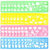 Cityrosy 32 pcs Drawing Stencils,Rainbow Scratch Paper for Stencils, Kids Activity Kit,Suitable for Classroom,Birthday,Party
