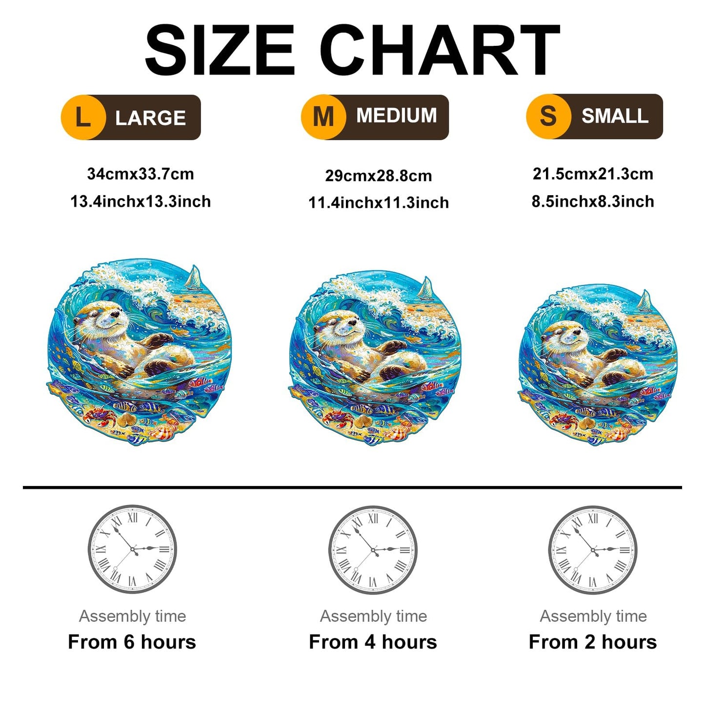 Wooden Puzzles for mature-themeds  300 Pieces Otter Puzzles  Wood mature-themed Puzzles  Birthday Gifts for Puzzle Lover  Wooden Jigsaw Puzzles (L-13.4 * 13.3in)