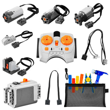 10-In-1 Motor Kit Compatible With Lego Technic, Diy Motorized Building Set, Power Function Motor Set With Building Block Tool Ki