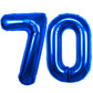 40 Inch Number 70 Balloon Blue Jumbo Giant Big Large Number 70 Foil Mylar Blue Balloons 70Th Birthday Party Anniversary Decorati