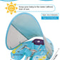 Mambobaby Baby Pool Float with Canopy  Kalolary Non-Inflatable Baby Swim Float Infant Swim Trainer Ring Toddler Pool Float with Adjustable Strap & Tile for 3-24 Months Age Boys Girls (Blue Car)