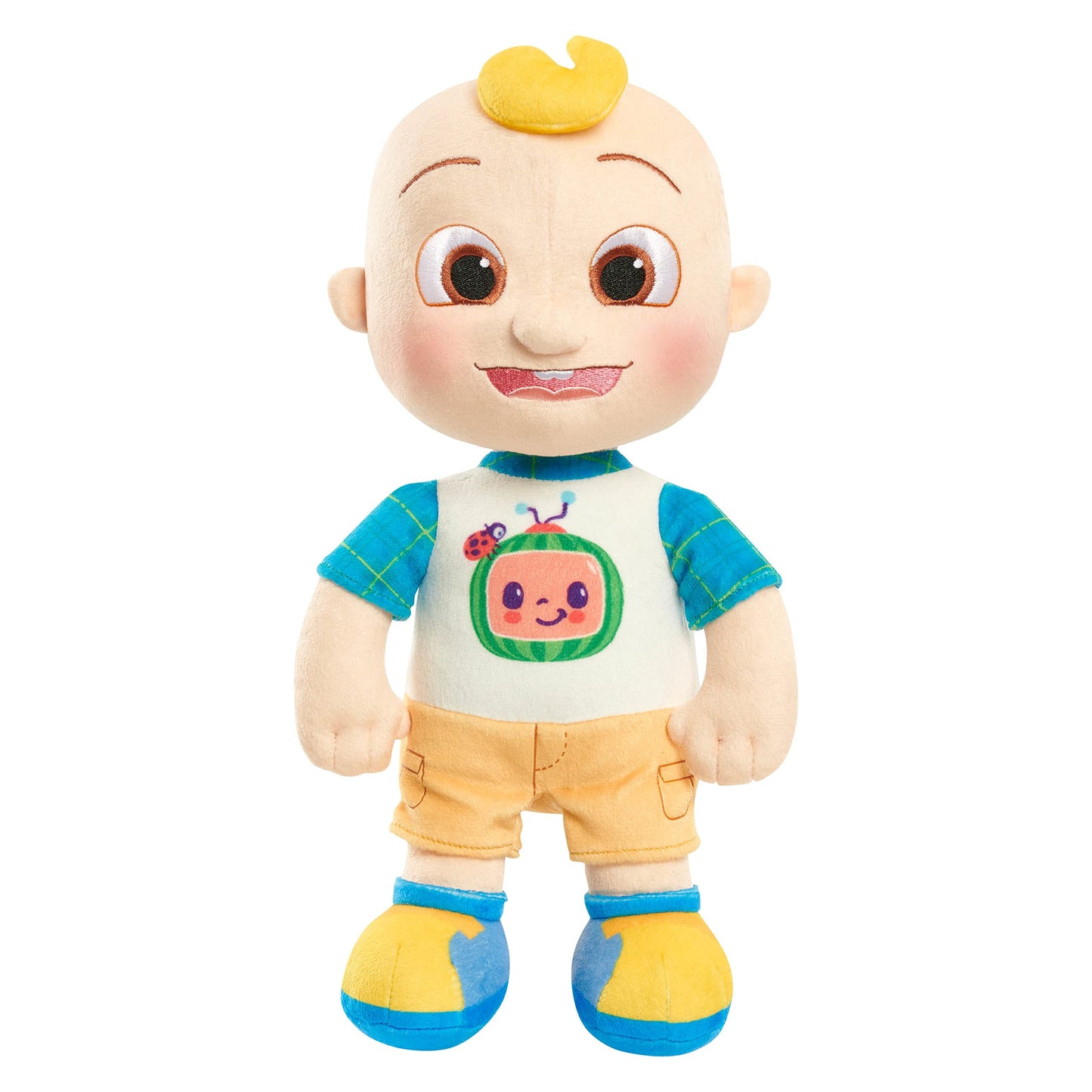 Just Play Cocomelon 100% Recycled Materials 13-Inch Jj Plush Stuffed Doll, Super-Soft And Huggable, Kids Toys For Ages 18 Month