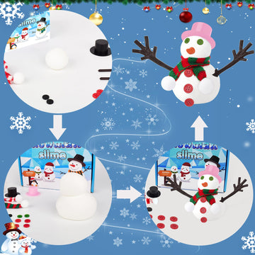 Do You Want To Build A Snowman,9 Pack Putty Slime Kit With Snowman Accessories,Build, Melt & Rebuild Fun,Stress Relief Toy Party