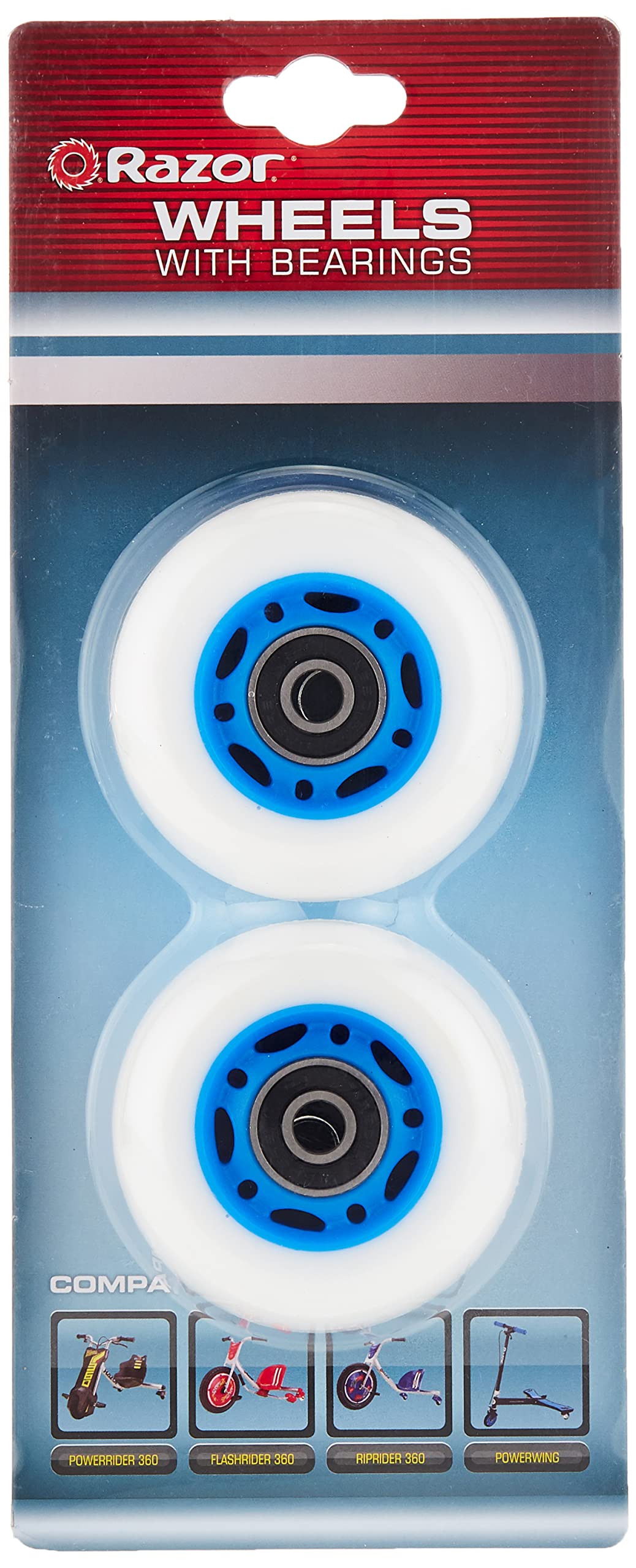 Razor PowerWing RipRider 360 Replacement Rear Wheels - Blue, 64mm