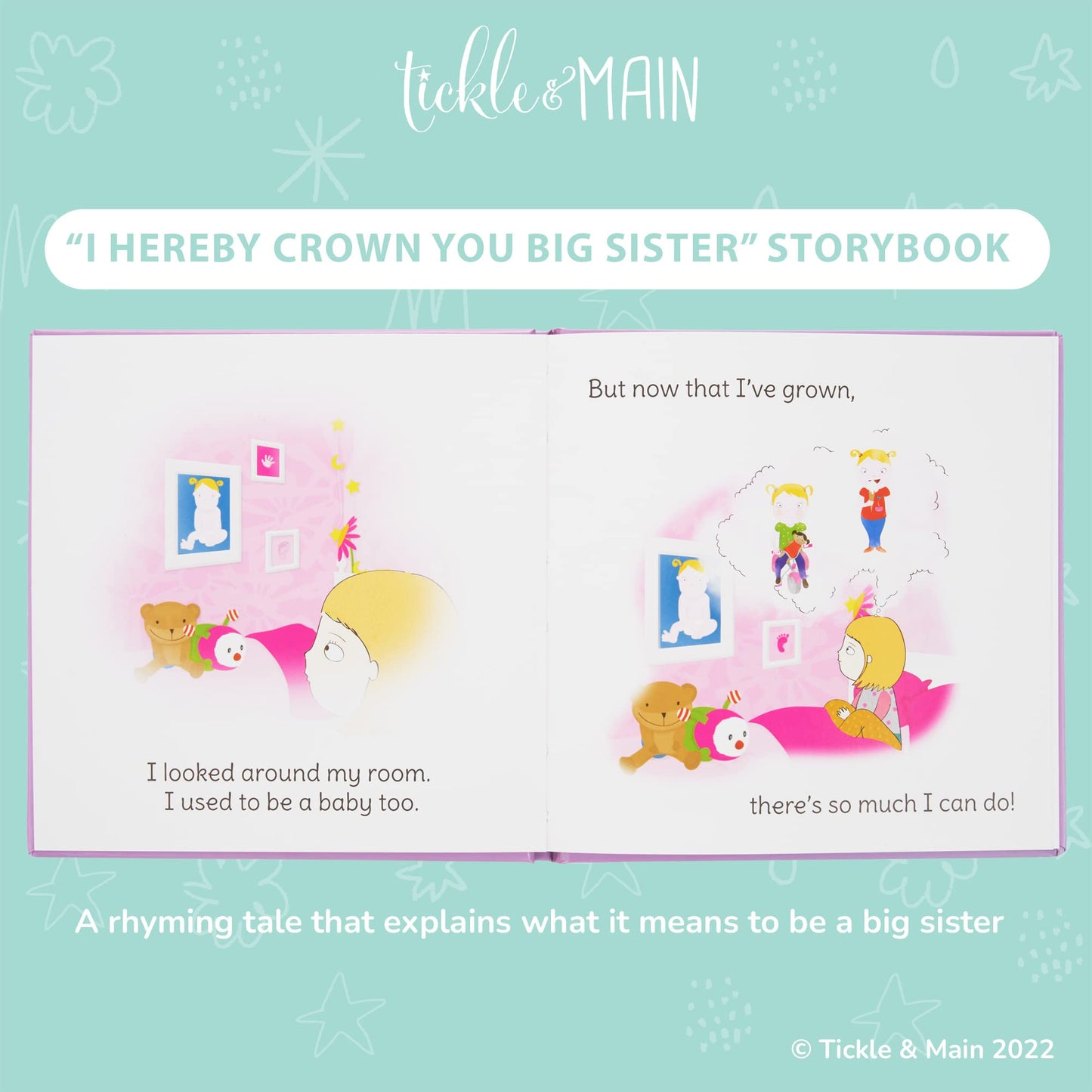 Tickle & Main Big Sister Gift Set - 3 Pcs Includes Book, Doll, Crown - Pink Educational & Engaging for Little Girls