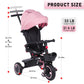 Toddler Tricycle with Push Handle for 7 Months-5 Years, Baby Tricycle with Rotatable Seat, 8 In 1 Kids Trike with Safety Harness