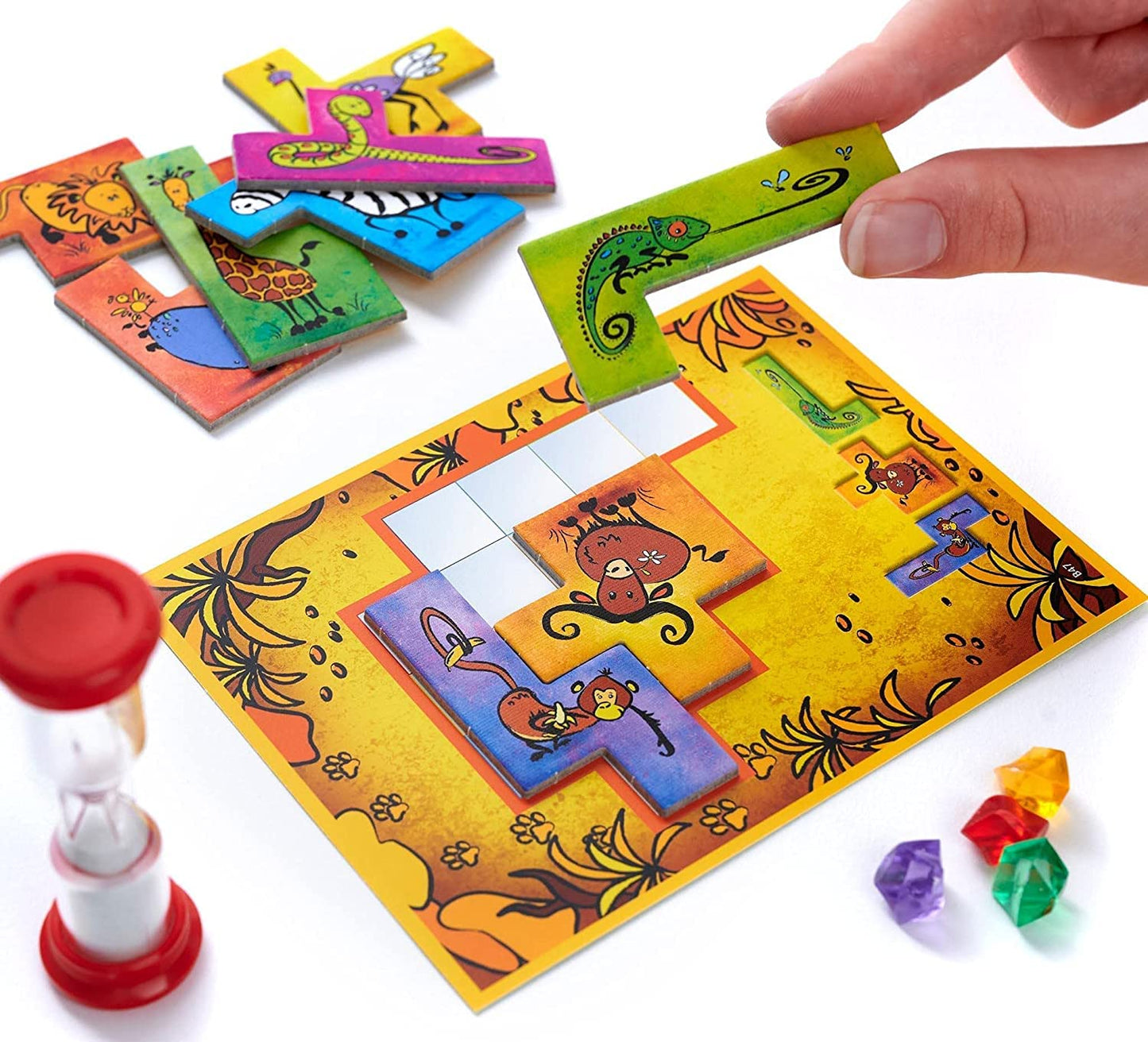 Thames & Kosmos Ubongo Junior Board Game - Family Friendly, Cardboard, Model 697396, Great for Kids, Highly Re-Playable