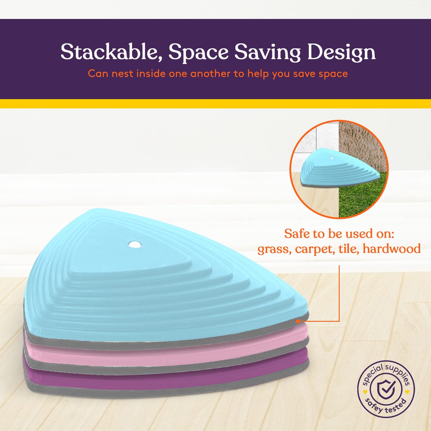 Special Supplies 10 Stepping Stones For Kids Indoor And Outdoor Balance Blocks Promote Coordination, Balance Strength Child Safe Rubber, Non-Slip Edging