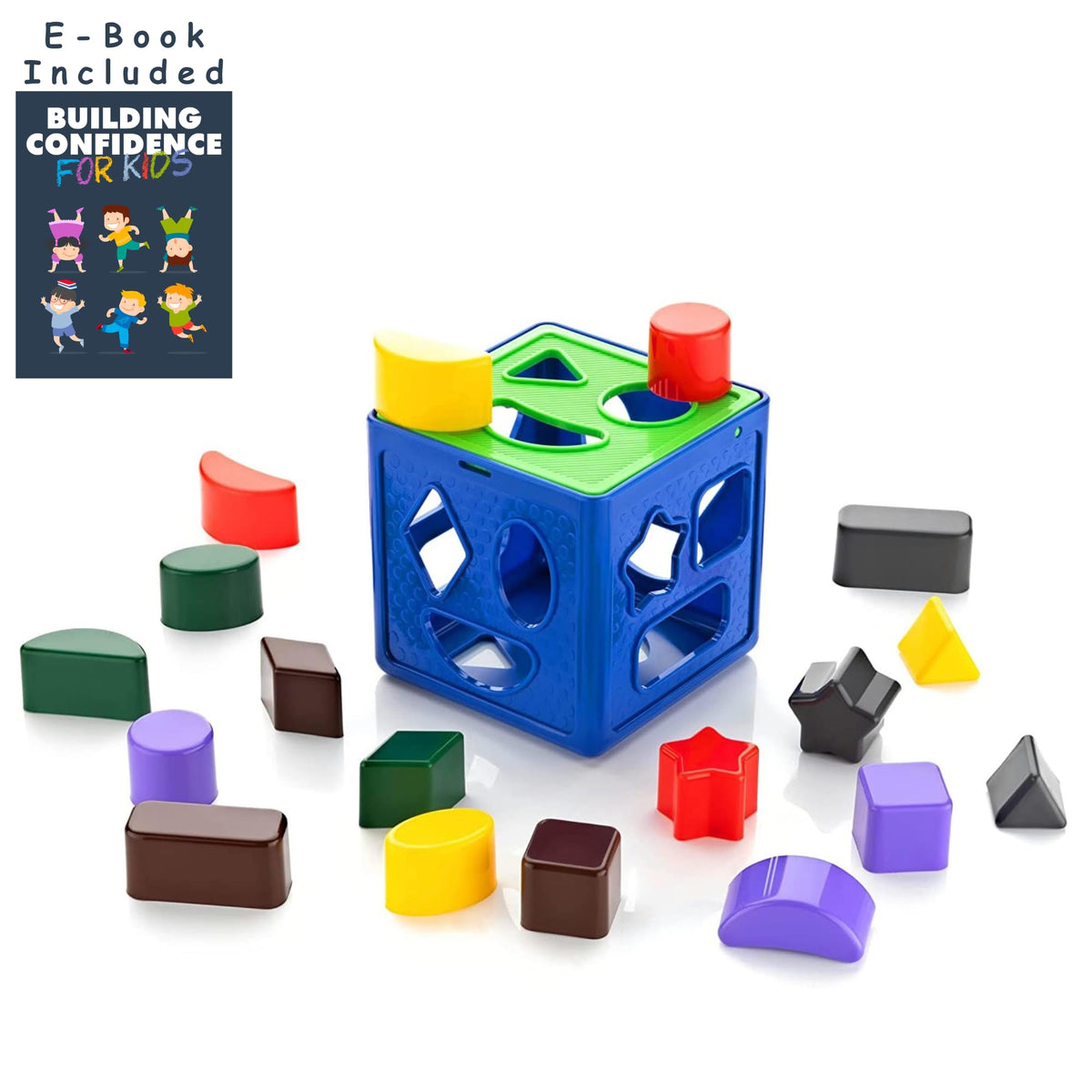 Lefan Plastic Geometric Puzzle Stacker Shape Sorter Cube Stacking Set Kids Games Age 3+ Activity Toys Creative Buildings Bricks 