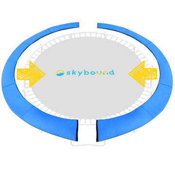 Skybound Universal Replacement Trampoline Safety Pad - Spring Cover Fits 12Ft 14Ft 15Ft Frames - Comfortable, Long Lasting, And Water-Resistant (12 Foot Diameter, Quick-Install) Blue