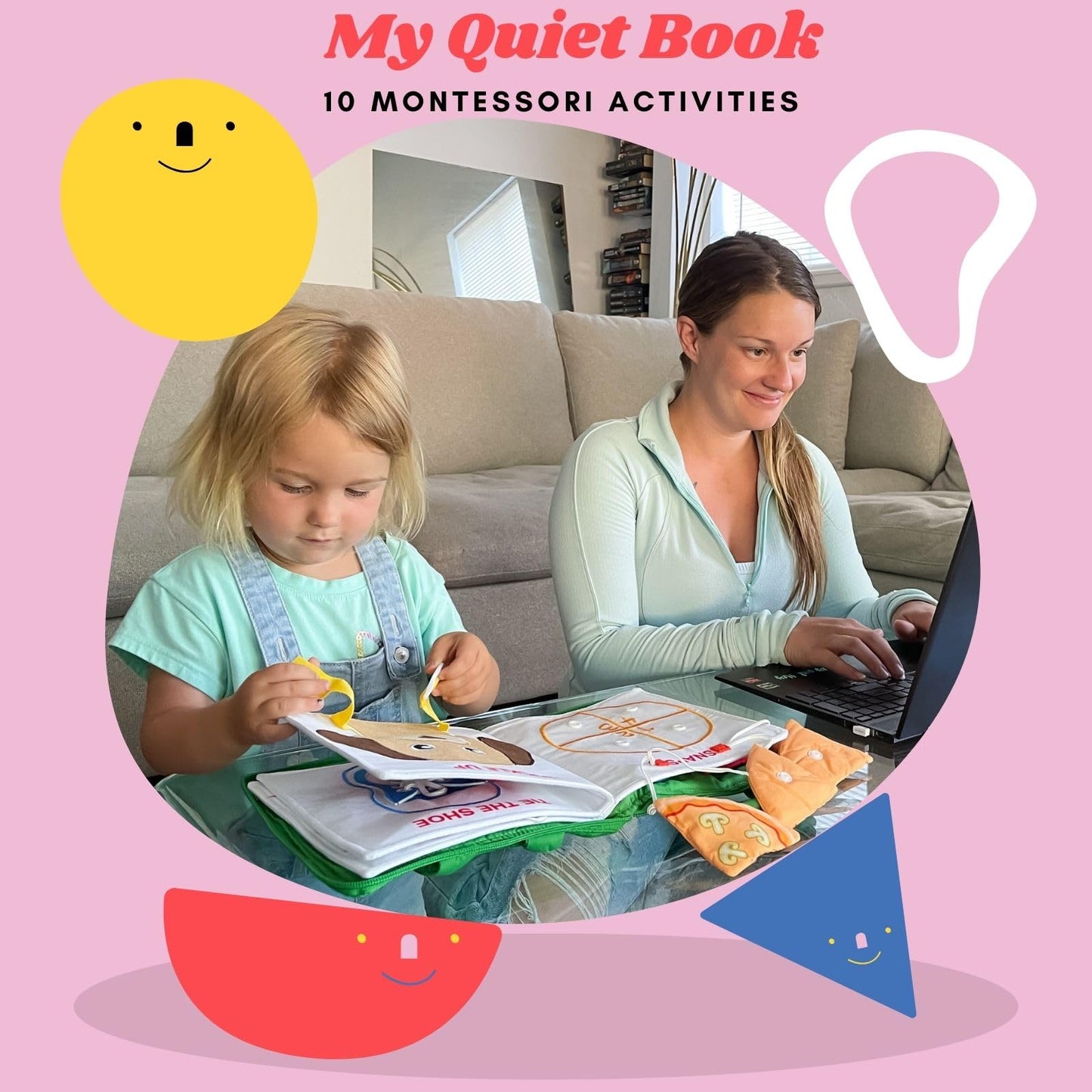 My Quiet Book - Toddler Travel Car Plane Airplane, Activity Montessori Board Book, Easter Basket Stuffers, Travel Toys For Toddlers 1-3, Gifts For 1 2 3 4 Year Old Girl, Birthday Gifts Toys Age 2-4