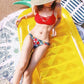 VICKEA Inflatable Pool Float - Large Yellow Pineapple for Kids & Adults, PVC Material, Model 43197-13280