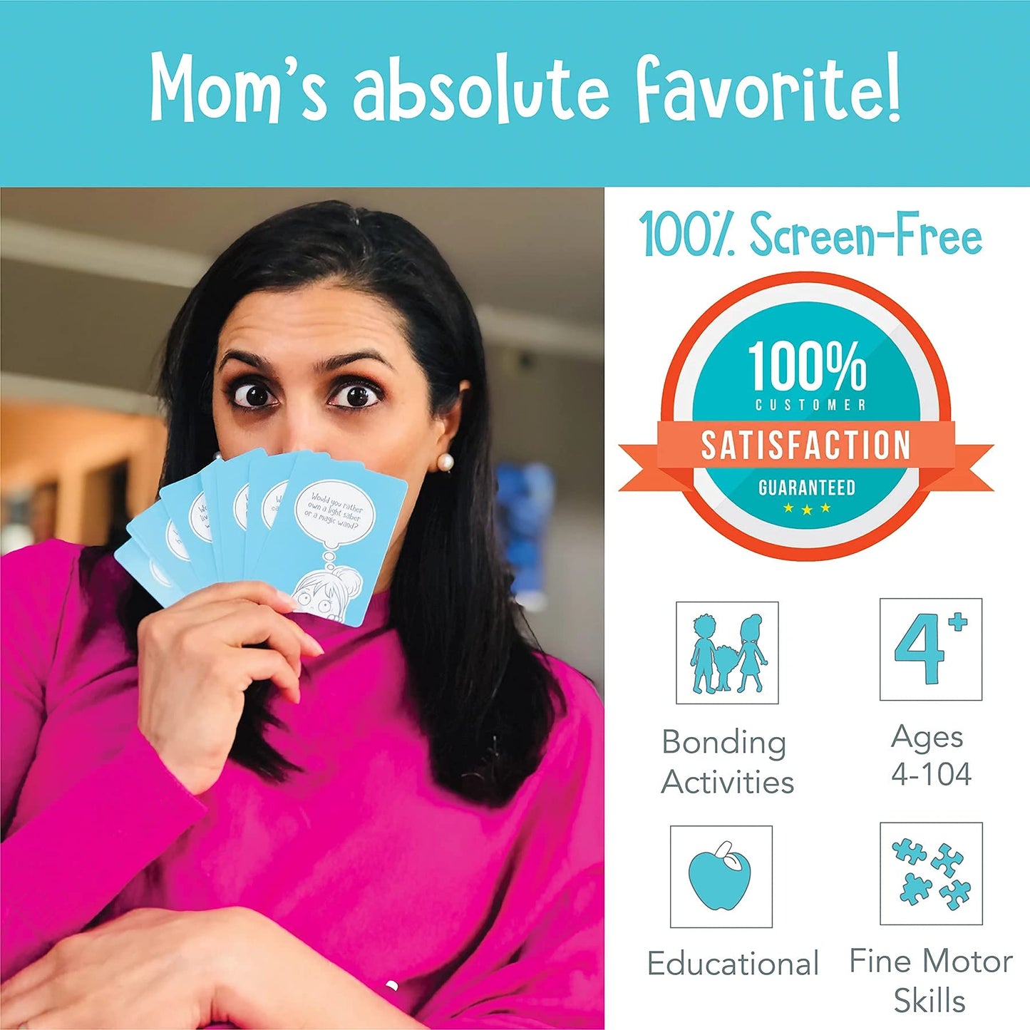 Open The Joy Would You Rather Card Game For Kids, 54+ Conversation Starters Cards Of Silly Dilemmas Questions, Travel Card Game