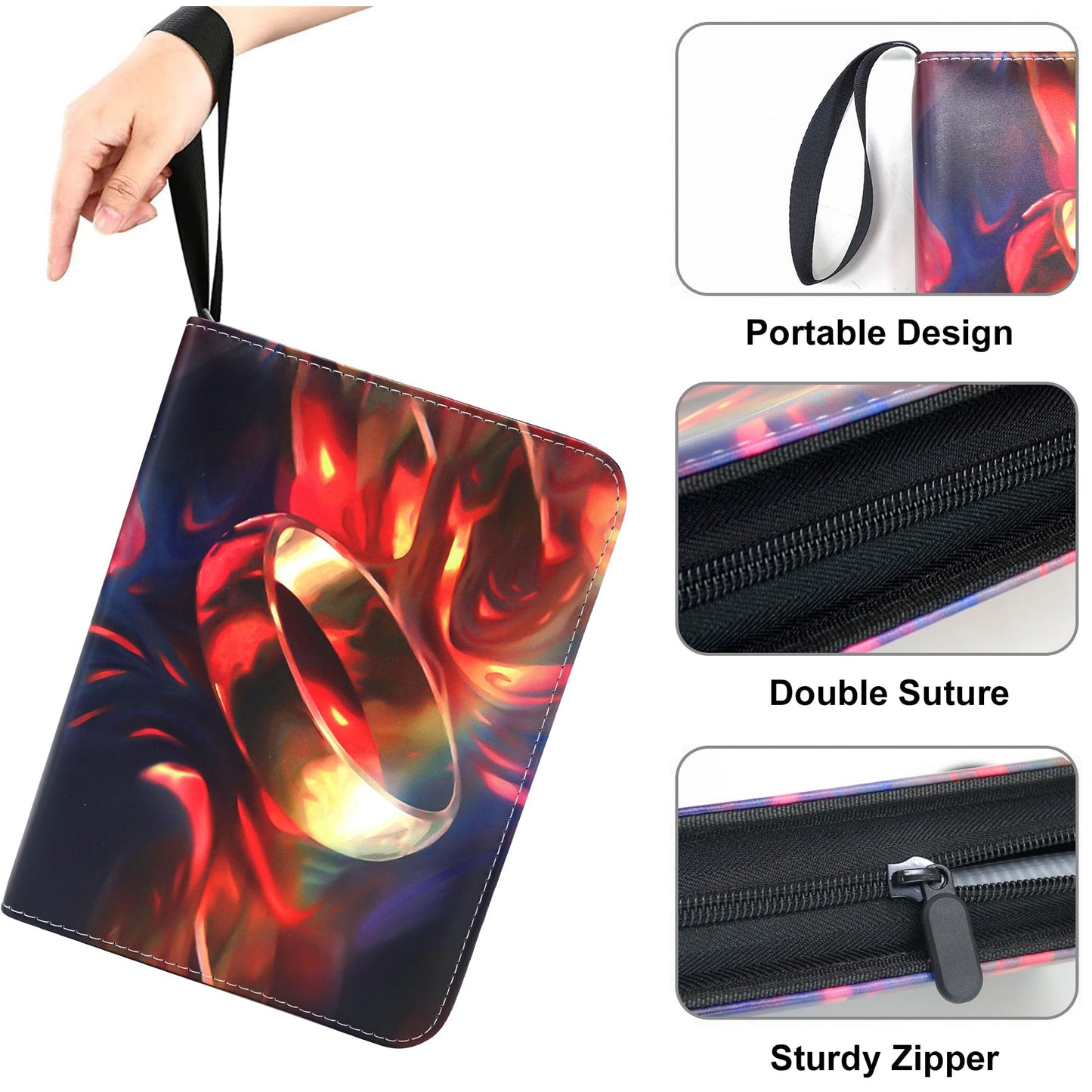 400 Pockets Trading Card Binder For Mtg/Ygo/Tcg Cards,Portable Waterproof Card Storage Bag With Removable Sleeves, Card Book For