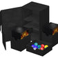 Ultimate Guard Twin Flip'N'Tray 160+, Deck Case For 160 Double-Sleeved Tcg Cards + Dice Tray, Black, Independent Magnetic Closur