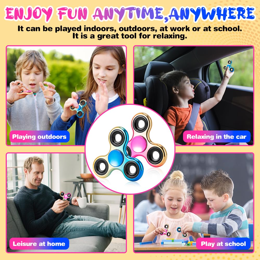 Fidget Spinner 2 Pack, Stress Reduction And Anxiety Relief Hand Spinner Ultra Stainless Steel Bearing, Best Autism Finger Spinne