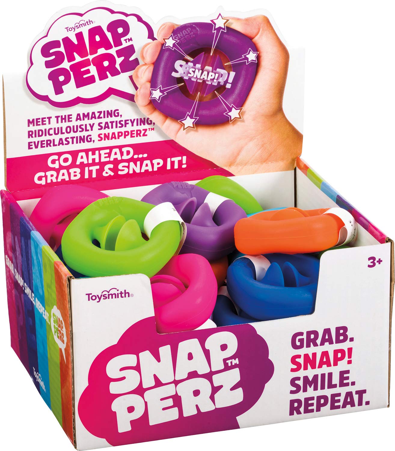 Toysmith Snapperz Fidget Toy  Grab  Snap  Sensory  Squeeze  Party Pop Popper Noise Maker Stress Relief