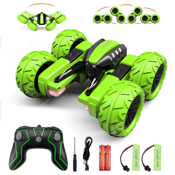 Remote Control Car for Kids 3-12 Years Old, Birthday Gift Toy for Boys Age 4 5 6 7 8, RC Car Stunt with Light 4WD Double Side Ra