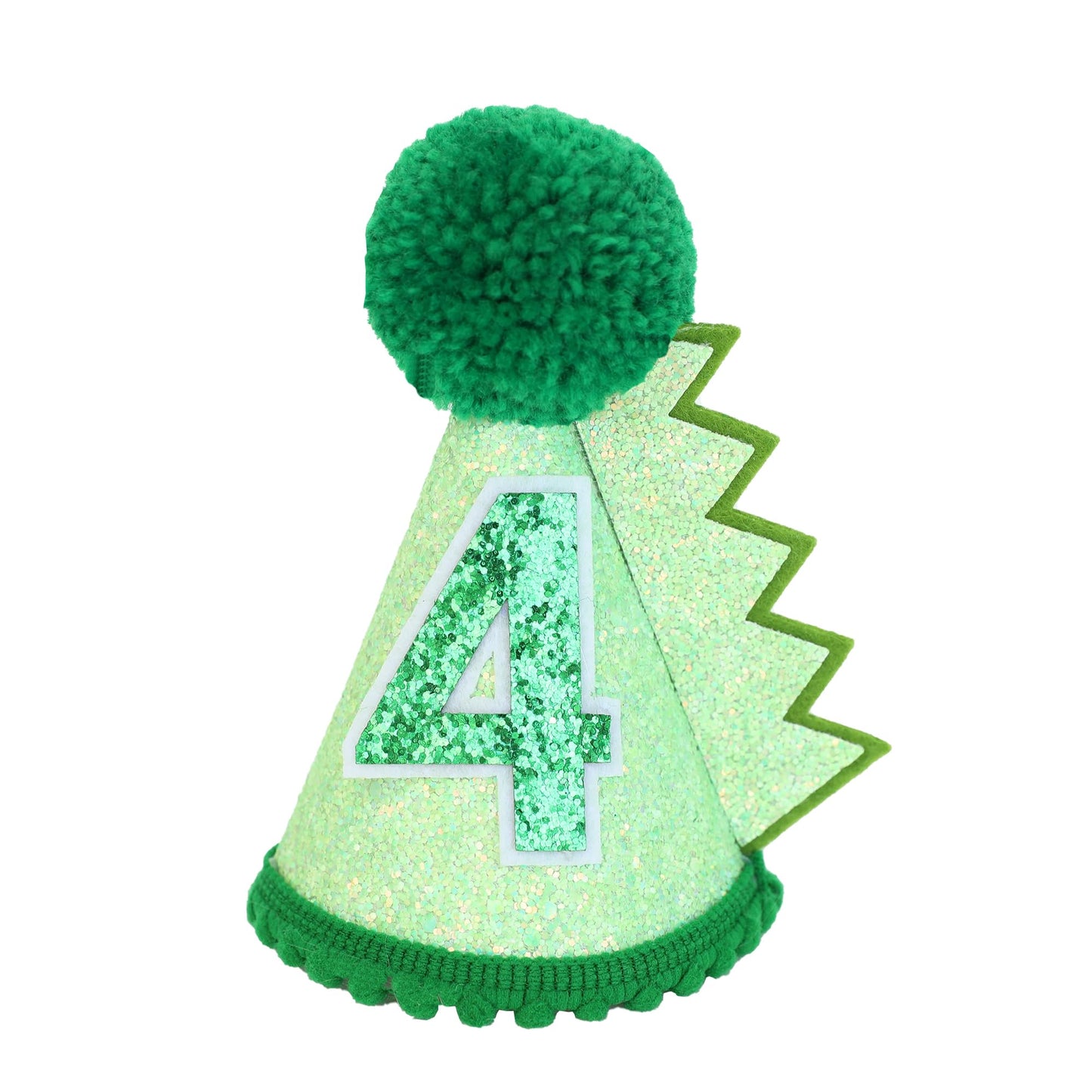 HODIHIWI Dinosaur 4th Birthday Hat Green Dino Theme First Party Decoartion Favors For Boy
