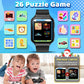 Smart Watch For Kid Age 4 5 6 7 8 9 10 Boys Girls Learning Toy With 26 Puzzle Game 1.69' Touch Screen Hd Camera Video Music Player Alarm Clock Storybook Pedometer Christmas Birthday Gift Idea (Black)