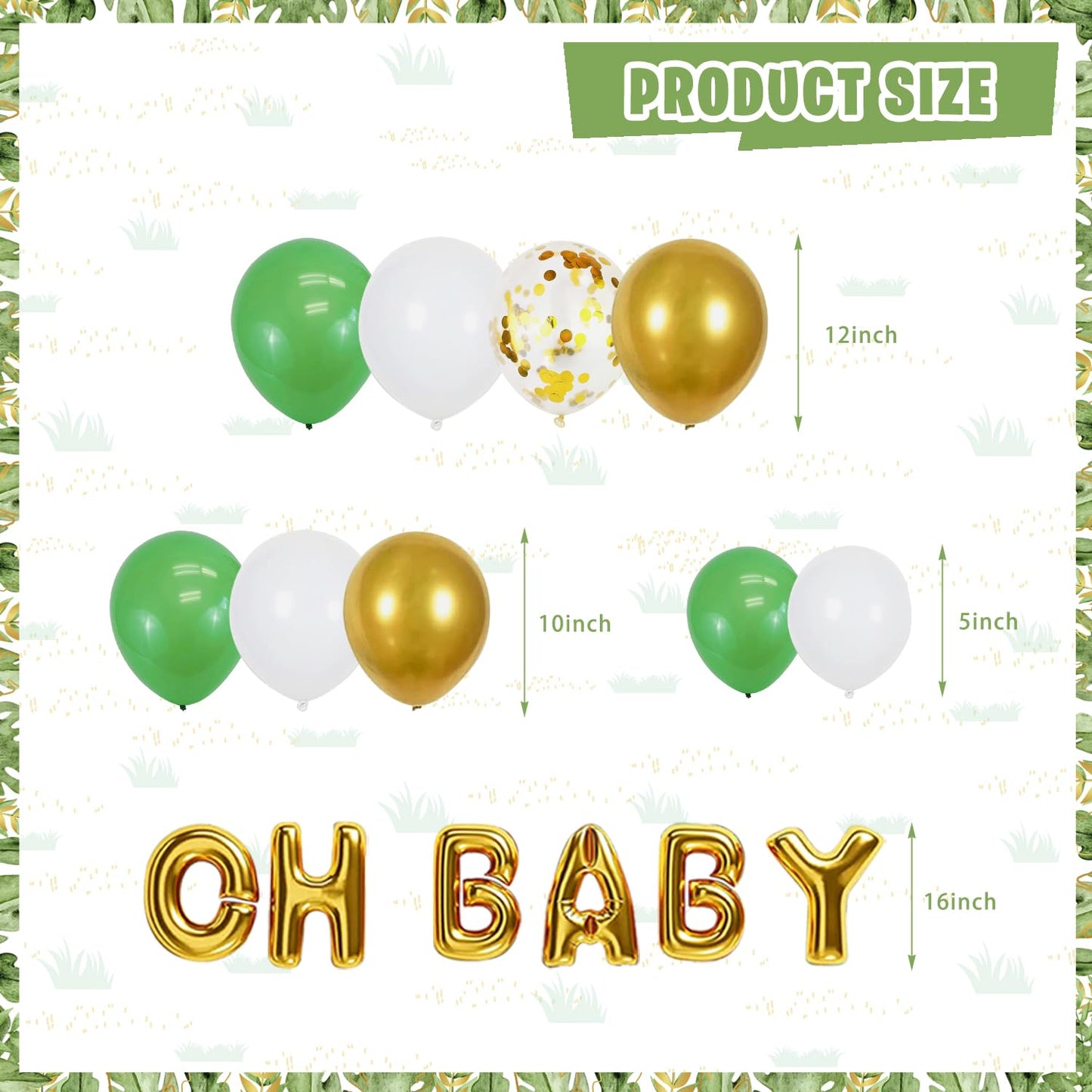 Safari Jungle Baby Shower Decorations, Jungle Animal Party Supplies Decor For Boy Girl Showers Birthdays With Banners Cake Toppe
