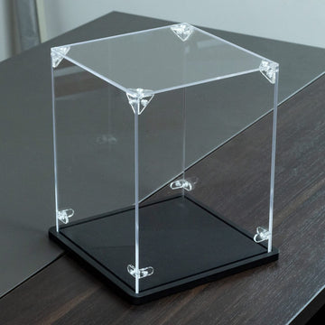 Gemutlich Acrylic Display Case For Lego Helmet - Interior 7*7*9 Inches, 3Mm Thick, Solid Wooden Base. Fit For 75328 75277 75327