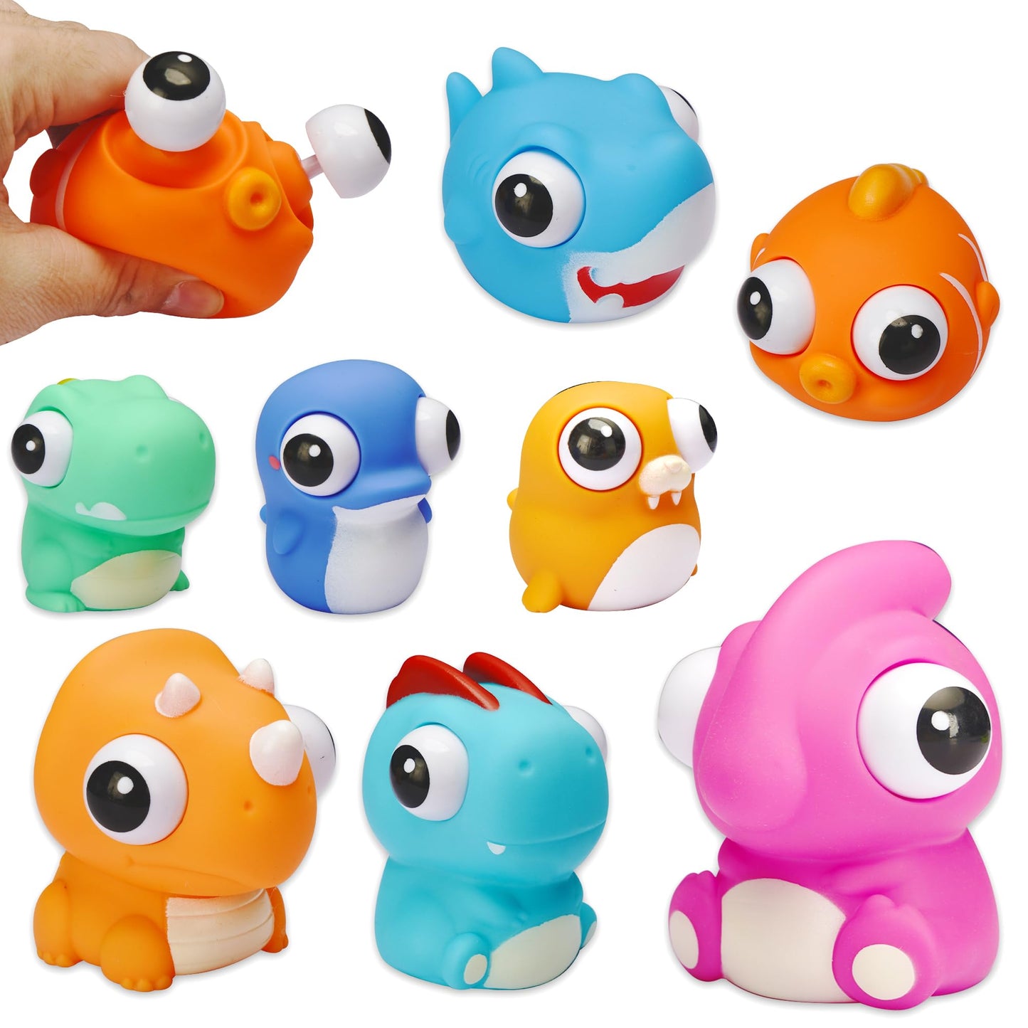 Sepco 8 Pcs Animal Squeeze Toys With Pop Out Eyes Eye Popping Stress Relief Toy Balls Fun Fidget Gagdets For Kids Birthday Party
