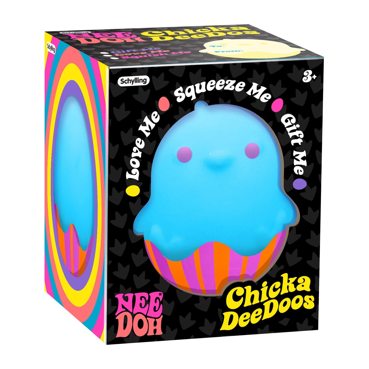 Schylling NeeDoh Chickadeedoos Squeeze Toy, Small, Multicolor, Ages 3+ - Model CDDND24