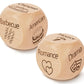 JCHCAMRY 2 Pcs Engraved Wooden Date Night Food Movie Decision Dice Decider,Valentines Day Date Night Gifts for Husband Wife Boyf