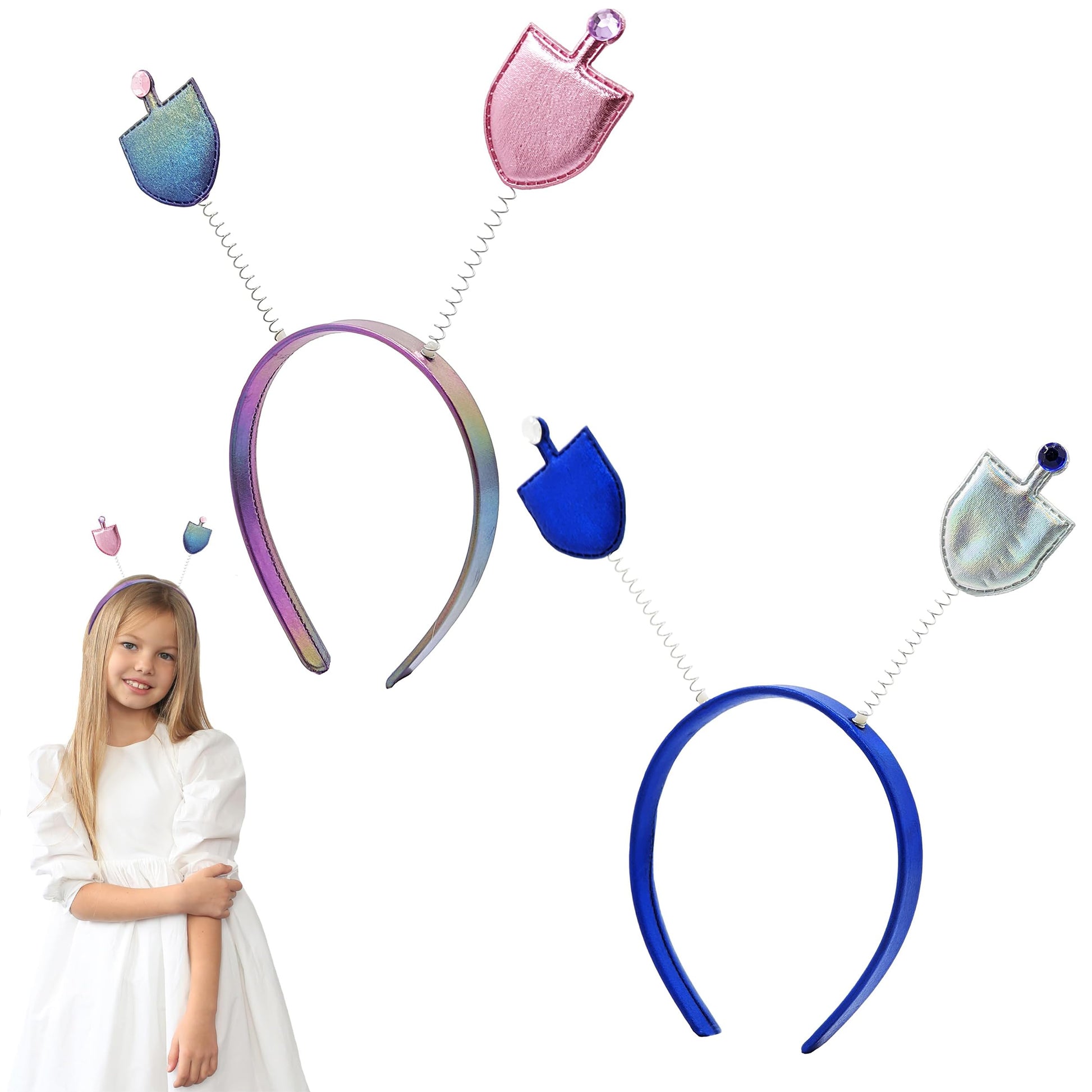 The Dreidel Company Hanukkah Dreidel Headband - Decorations and Toys (4-Pack)