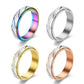 SHOLLY Anxiety Rings Fidget for Women Stress Relief Spinner Teen Girls 4Pcs 6MM Titanium Steel Size 5-11 (6mm 4pcs/ Frosted+Diag