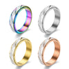 SHOLLY Anxiety Rings Fidget for Women Stress Relief Spinner Teen Girls 4Pcs 6MM Titanium Steel Size 5-11 (6mm 4pcs/ Frosted+Diag