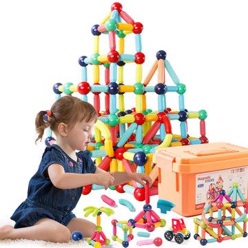 Titrot Magnetic Blocks Kids Toys, Large Magnetic Building Sticks Stem Educational Sensory Toy Preschool Learning Montessori Toys