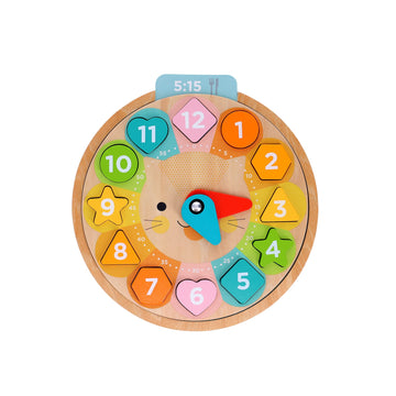 Petit Collage Wooden Learning Clock - Multi-Language, Counting & Colors - Model PTC678