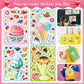 24 Sheets Make-A-Face Stickers, Make Your Own Ice Cream Mix And Match Sticker Sheets Diy Summer Ice Cream Stickers For Kids Part